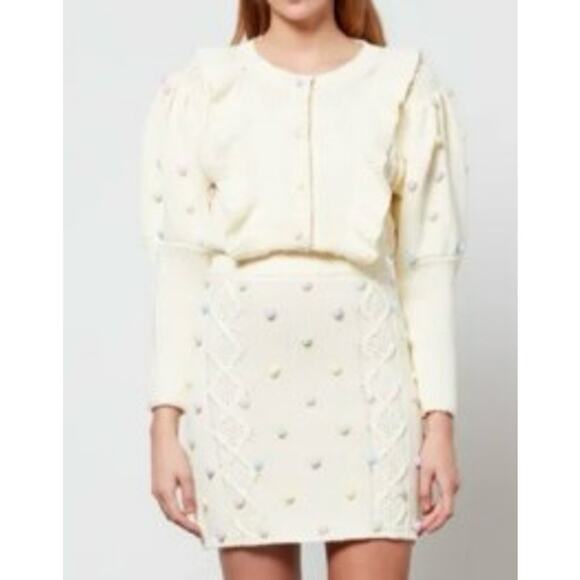 OLIVIA RUBIN Dresses & Skirts - NWT Olivia Rubin Noreen Knit Pom Pom Mini Skirt Sz. M